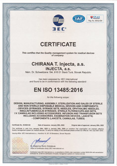 ISO certificate M 0521 22 Chirana EN